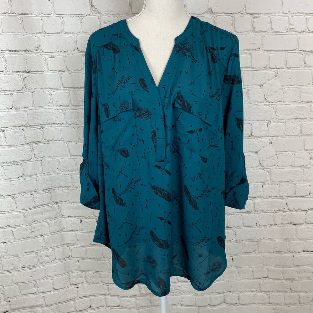 Torrid NWT Teal Harry Potter Blouse - Picture 1 of 8